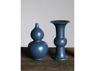 Set of 2 Sapphire Blue Bud Vases