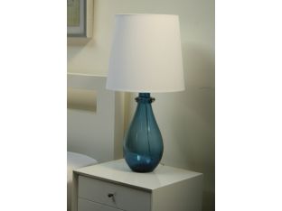Navy Banded Glass Lamp