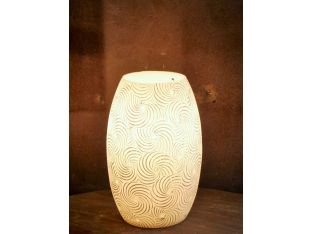 Small Etched Stone Ellipse Table Lamp