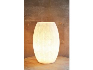 Large Etched Stone Ellipse Table Lamp