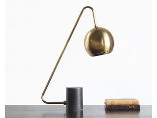 Hanging Globe Table Lamp In Antique Brass