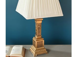 French Gold Ornate Column Table Lamp