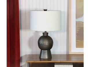 Textured Black Aluminium Table Lamp 