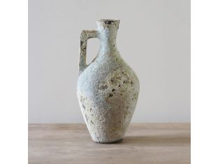 Distressed Earthenware Argos Vase with Handle