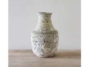 Distressed Earthenware Wide Mouth Vase
