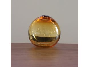 Large Amber Float Hand Blown Glass Vase - Cleared Décor