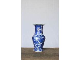 Blue and White Plum Blossom Wide Mouth Vase