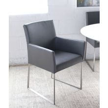 Gray Leatherette Arm Chair