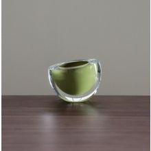 Small Catch Pea Green Hand Blown Glass Bowl - Cleared Décor