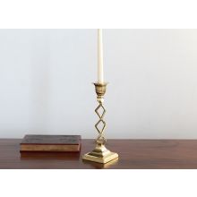 Polished Brass Open Work Candle Holder