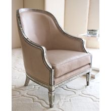 Oly Warner Chair in Dove Leather Upholstery