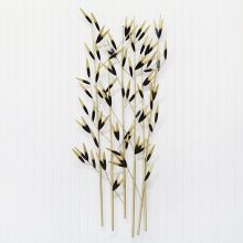 Black And Brass Bamboo Reeds Wall Sculpture - Cleared Decor