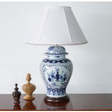 Large Blue and White Ceramic Table Lamp