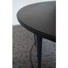 Slim Round End Table In Natural Steel