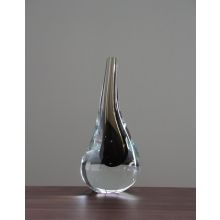 Olive Green Hand Blown Glass Droplet Object - Cleared Décor