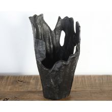 Black Abstract Sculptural Vase - Cleared Decor