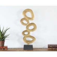 31"H Gold Abstract Sculpture - Cleared Decor
