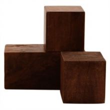 Set of 3 Dark Walnut Cubes 