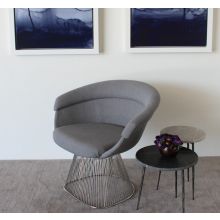 Gray Boucle Lounge Chair