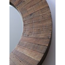Round Reclaimed Wood Framed Mirror