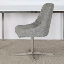 Gray Upholstered Office Chair With Swivel Base
