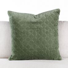 Moss Quilted Velvet Pillow