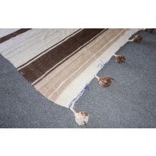 Striped Woven Coffee And Cream Rug 6' X 8'