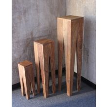 Set of 3 Natural Sheesham Wood Nesting Tables