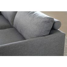 Union Sofa in Charcoal with Brushed Stainless Steel Legs